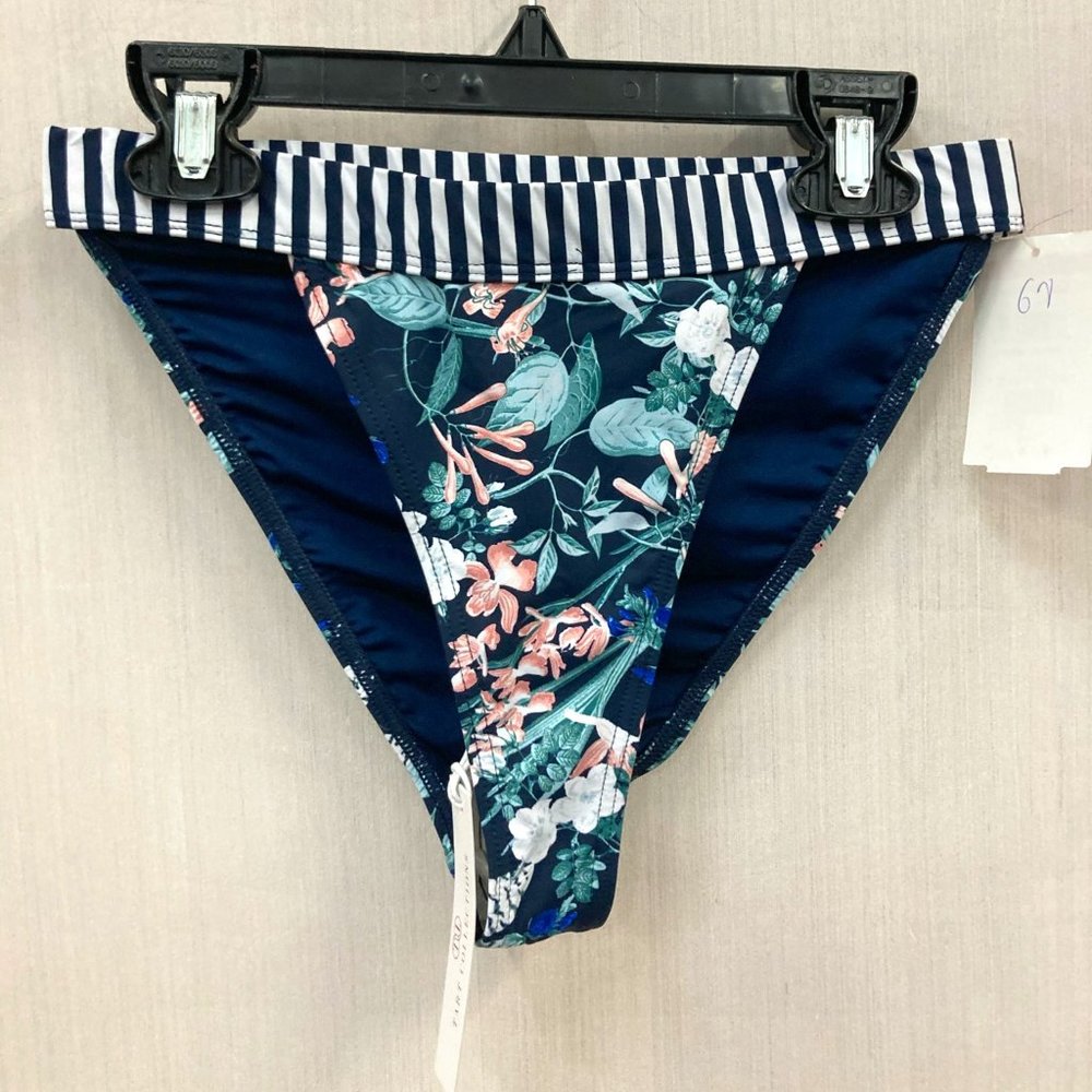 Tart Collections Blue Floral stripe swim bottoms
